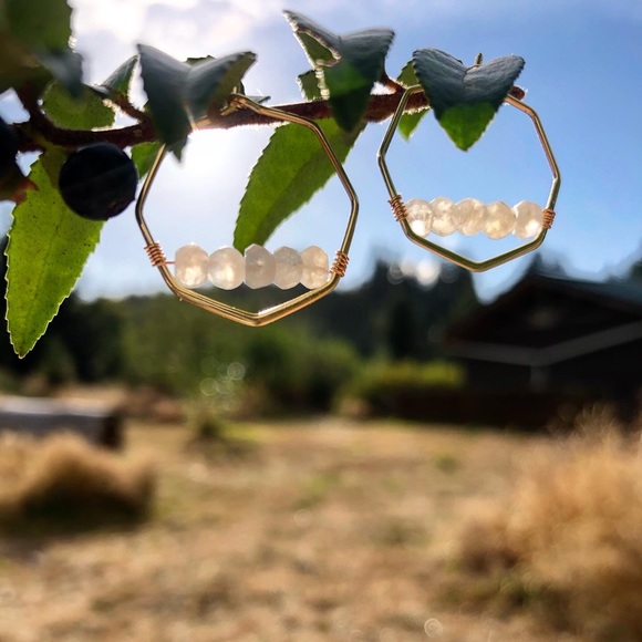 Moonstones & 14k Plated Sterling Silver - Picture 2 of 2